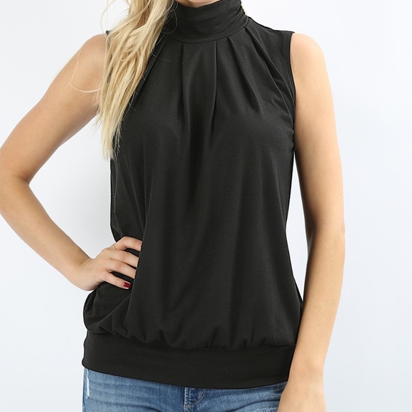 Dixie Doll Tops - Black High Neck Tank